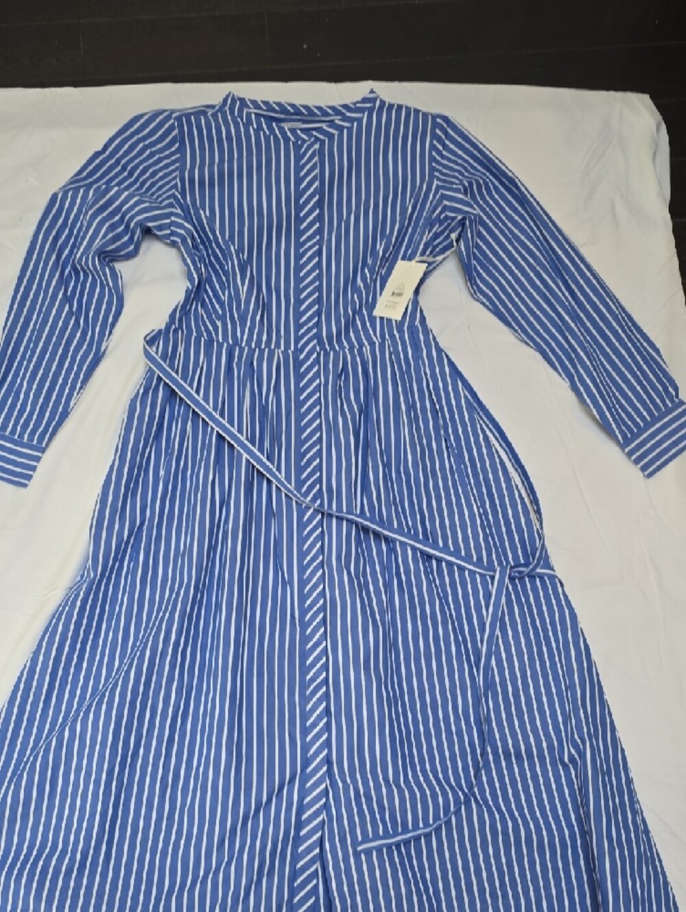 The Drop Blue and White Striped Midi Shirt Dress - Picture 3 of 12